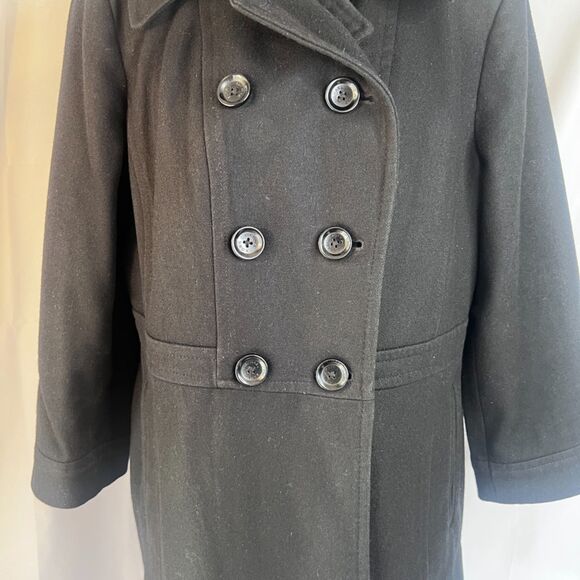 Michael Kors Black Double Breasted Wool Blend Classic Pea Coat Size XL - Picture 4 of 11